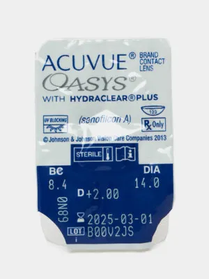 Контактные линзы Acuvue Oasys With Hydraclear Plus 6/8.4/+2.00