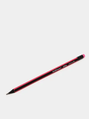 Чернографитный трехгранный карандаш с ластиком  ErichKrause VIVO HB