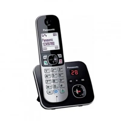 Simsiz telefon Panasonic DECT KX-TG6821UAB, qora, 5 yil kafolat