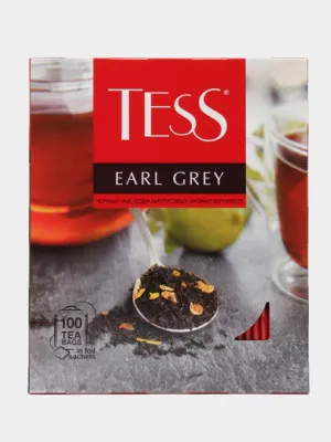 Чёрный чай Tess Earl Grey, с цедрой лайма и ароматом бергамота, 100 шт