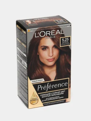 Краска для волос L'Oreal Preference, тон 5.25, антигуа, каштановый перламутровый