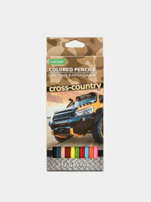 Цветные карандаши Hatber Cross Country, 12 цветов