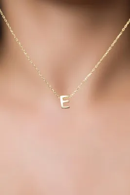 Серебряное ожерелье с буквой E в обьёме 3d pp001l Larin Silver