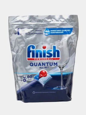 Средство для мытья посуды FINISH Quantum 60 таблеток, лимон х6