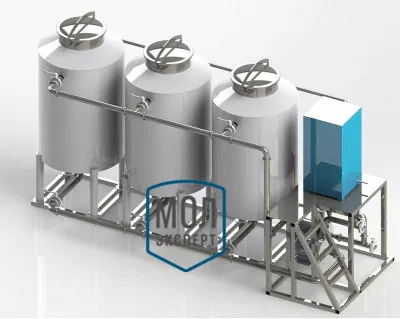 СИП ( CIP ) - мойка для пищевого производства (3 емкости х 700 литров) Молэксперт
