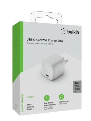 belkin BOOST CHARGE 30W USB-C PD GaN Wall Charger