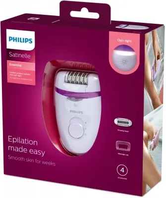 Эпилятор для женщин Satinelle Essential Philips BRE275/00,4 аксессуара