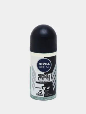 Дезодорант роликовый Nivea Men Черное и белое, невидимый, original, 50 мл