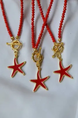 Ожерелье, модель: хрустальная красная звезда ti165 Mori