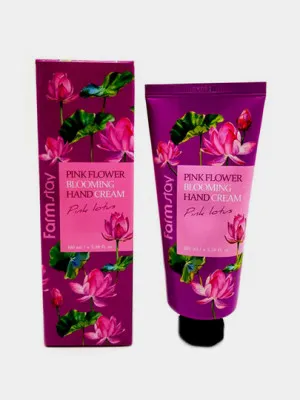 Крем для рук с экстрактом лотоса Farm Stay Pink Flower Blooming Hand Cream Lotus, 100мл