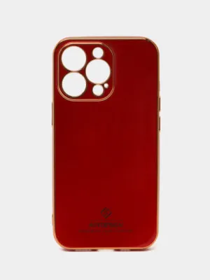 Чехол iPhone 13ProMax/13Pro/13 "Crystal" силиконовый, красный 1.5мм, с защитой камеры