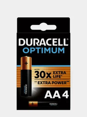 Батарейки Duracell Optimum, AA, 4 шт