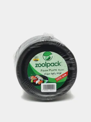 Тарелка из пенопласта Zoolpack 7, черный, 25 шт
