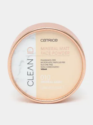 Пудра CLEAN ID mineral matt face powder, 010 neutral sand