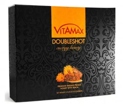 Erkaklar uchun energiya va kuch beradigan tabiiy asal pastasi Vitamax Double Shot Energy Honey