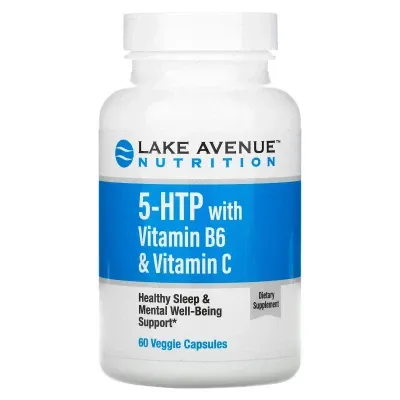Витаминная добавка 5-HTP с витамином B6 и витамином C, Lake Avenue Nutrition, 60 вегетарианских капсул