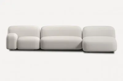 Модульный диван Риббл-3 Bucle White