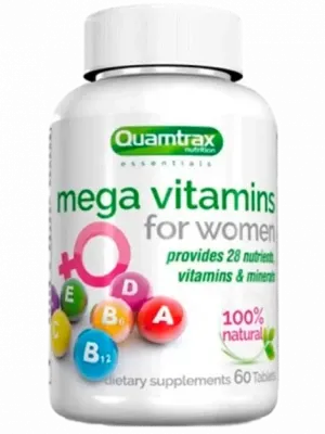 Витамины для женщин Mega Vitamins for Women, 60 таблеток, Quamtrax