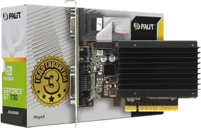 Видеокарта Palit GeForce® GT 730 (DDR3, 64-bit) 2 Гб DDR3