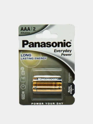 Батарейки щелочные Everyday Power, ААА, напряжение 1,5 В. по 2 шт в упаковке, LR03EPS/2BR