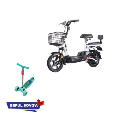 Электрический велосипед и скутер r7 + в подарок детский самокат 