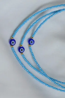 Ожерелье из голубого бисера, модель: от сглаза ti204 Mori
