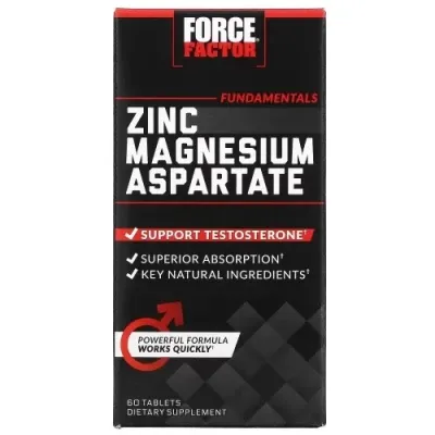 Force Factor Zinc Magnesium Aspartate, Цинк и аспартат магния, 60 таблеток