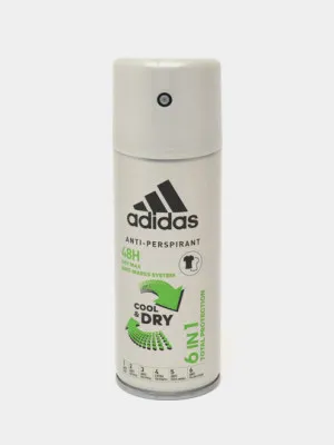 Антиперспирант Adidas Cool Dry, 6 in 1, 150 мл, 48 часов