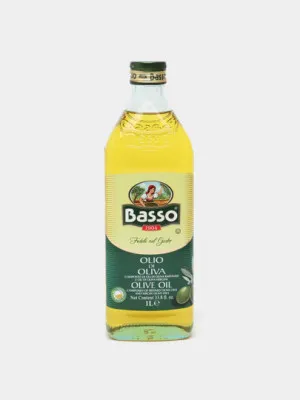 Масло оливковое Basso olive oil стеклянная бутылка 1 л