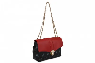 Женская сумка 1091 Черно-красная