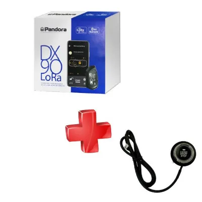 Комплект Автосигнализация Pandora DX-4G + Кнопка зажигания Старт/стоп