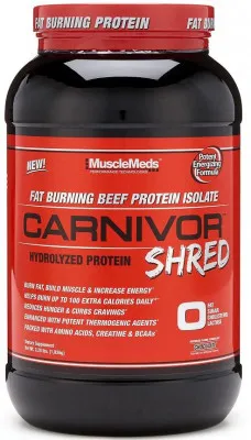 Протеин MuscleMeds Carnivor Shred, Шоколад - 1036г