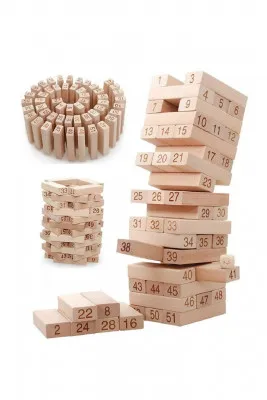 Игра jenga game цифры, 54 детали из дерева sk9690 SHK Gift