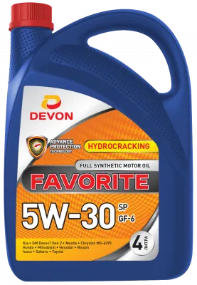 Моторное масло Devon Favorite SAE 5W30 SP GF-6, 4 литра