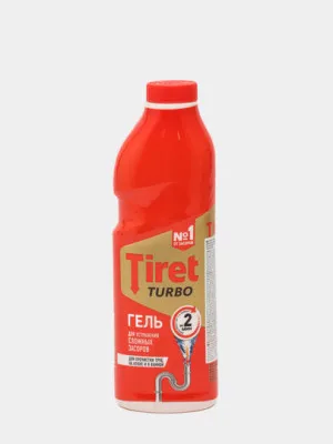 Гель Tiret Turbo для удаления засоров в канализационных трубах, 1 л