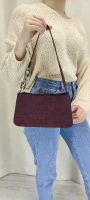 Женская сумка-багет с цепочкой SHK Bag MYZ0000TRCS Бордовый