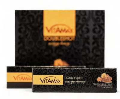 Erkaklar uchun energiya va kuch beradigan tabiiy asal pastasi Vitamax Double Shot Energy Honey