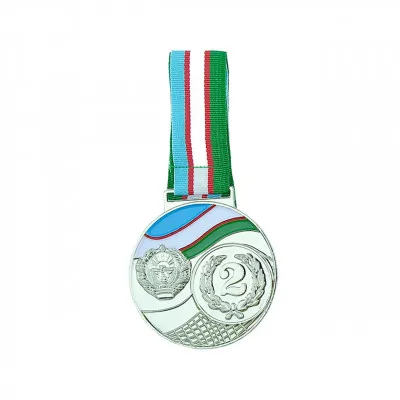 Медаль UZBEKISTAN c гербом, серебряная