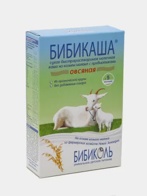 Бибикаша Бибиколь на козьем молоке овсяная с пребиотиками 4м+ 200 гр