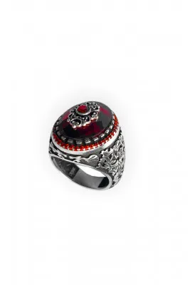 Мужское кольцо - камень циркон (серебро) ur1027 Larin Silver