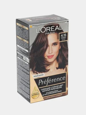 Краска для волос L'Oreal Preference, тон 4.15, каракас, темный каштан