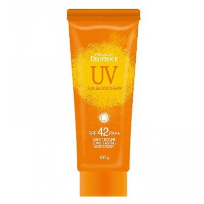 Крем солнцезащитный для лица и тела premium uv sunblock cream spf42/pa++ 100г 5578 Deoproce (Корея)