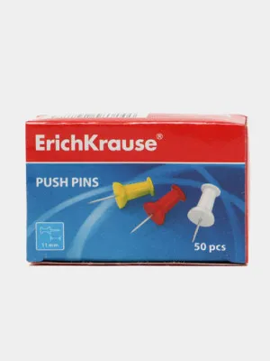 Кнопки силовые ErichKrause цветные, 50 шт.