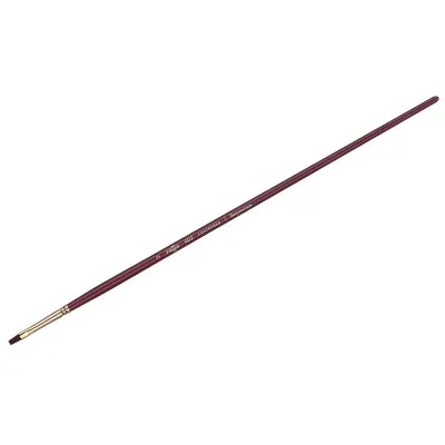 Кисть художественная, синтетика бордовая, Гамма "Вернисаж", плоская, длинная ручка №2