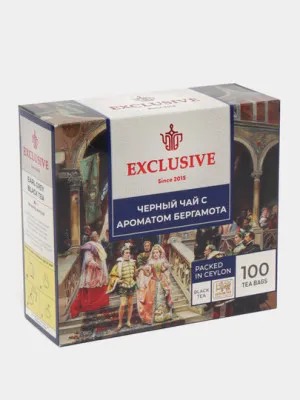 Чай чёрный Exclusive, с ароматом бергамота, 100 пакетиков