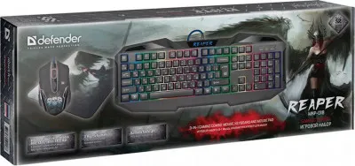 3 В 1 Комплект клавиатура + мышь + коврик Defender Reaper MKP-018