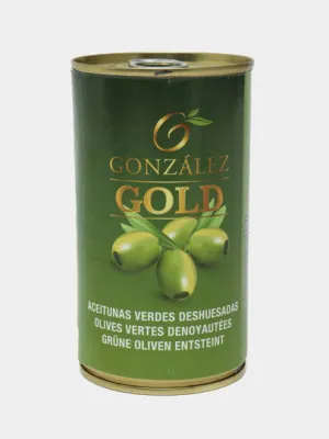 Оливки зелёные Gonzalez Gold, с косточкой, 370 г