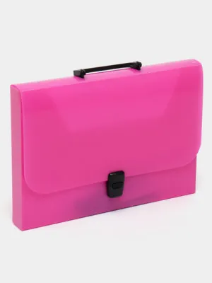 Портфель пластиковый ErichKrause Diagonal Vivid, A4, розовый (в пакете по  1шт.)