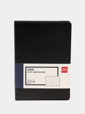 Книжка записная Deli 3315,  A5, 120 листов, черная 205х143мм