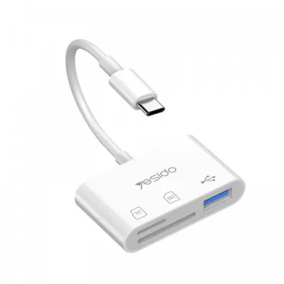 Адаптер для мобильного телефона/ноутбука YESIDO GS16 3-IN-1 TYPE-C TO USB 3.0 + TF/SD